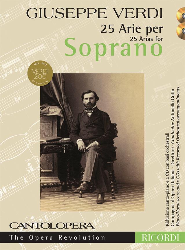 25 Arias - Piano Vocal Score and 2 CDs with instrumental and vocal versions - soprán a klavír